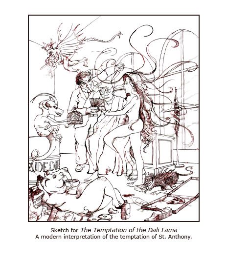 Sketch of the Temptation of the Dali Lama